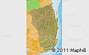 Satellite Map of Inhambane, political shades outside