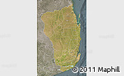 Satellite Map of Inhambane, semi-desaturated