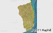 Satellite Map of Inhambane, single color outside