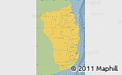 Savanna Style Map of Inhambane, single color outside