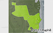 Physical 3D Map of Massinga, darken, semi-desaturated