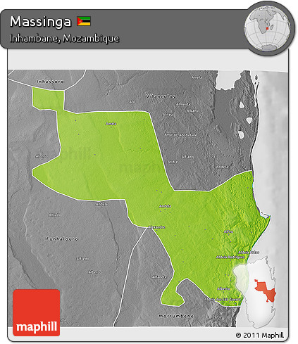 Physical 3D Map of Massinga, desaturated
