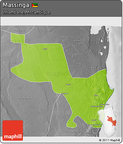 Physical 3D Map of Massinga, desaturated