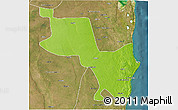 Physical 3D Map of Massinga, satellite outside