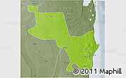Physical 3D Map of Massinga, semi-desaturated