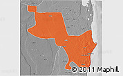 Political 3D Map of Massinga, desaturated