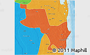 Political 3D Map of Massinga
