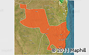 Political 3D Map of Massinga, satellite outside