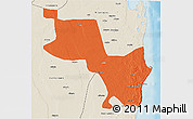 Political 3D Map of Massinga, shaded relief outside