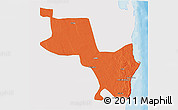 Political 3D Map of Massinga, single color outside