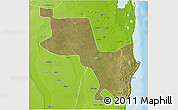 Satellite 3D Map of Massinga, physical outside