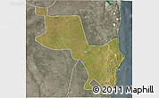 Satellite 3D Map of Massinga, semi-desaturated