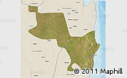 Satellite 3D Map of Massinga, shaded relief outside