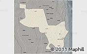 Shaded Relief 3D Map of Massinga, darken, semi-desaturated
