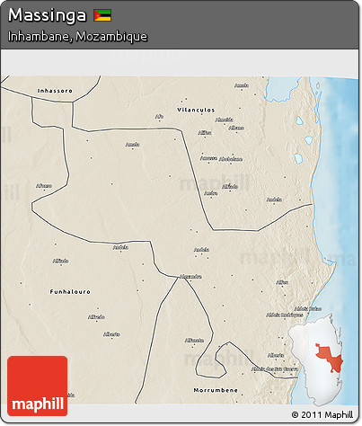 Shaded Relief 3D Map of Massinga