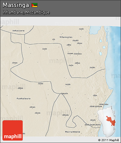 Shaded Relief 3D Map of Massinga