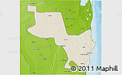 Shaded Relief 3D Map of Massinga, physical outside
