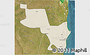 Shaded Relief 3D Map of Massinga, satellite outside