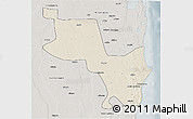 Shaded Relief 3D Map of Massinga, semi-desaturated