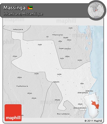 Silver Style 3D Map of Massinga