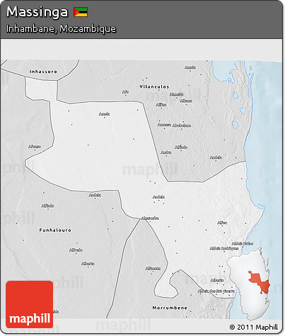 Silver Style 3D Map of Massinga
