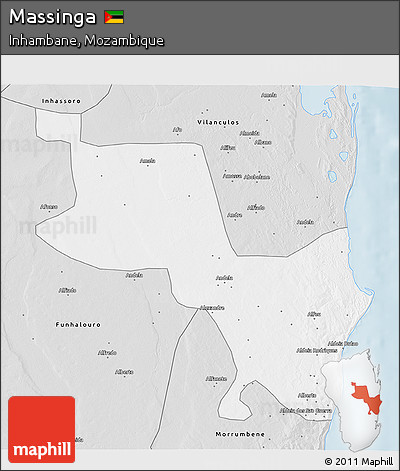 Silver Style 3D Map of Massinga