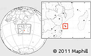 Blank Location Map of Massinga, within the entire country