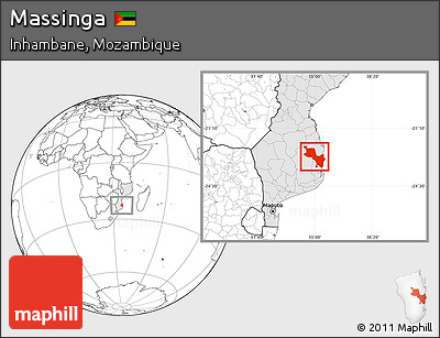 Blank Location Map of Massinga, highlighted country
