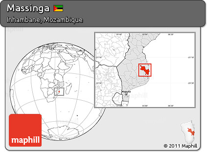 Blank Location Map of Massinga, highlighted country