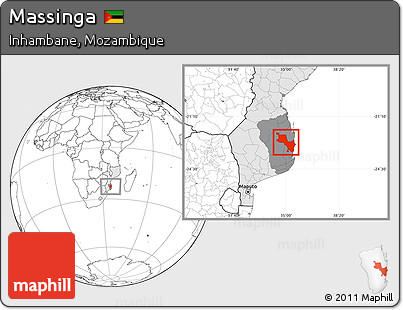 Blank Location Map of Massinga, highlighted country, highlighted parent region
