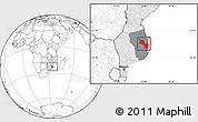 Blank Location Map of Massinga, highlighted country, highlighted parent region