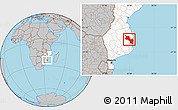 Gray Location Map of Massinga, highlighted country