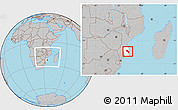 Gray Location Map of Massinga, highlighted parent region, within the entire country