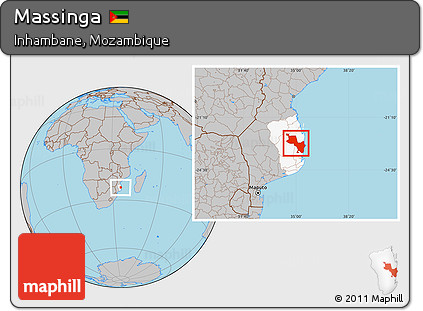 Gray Location Map of Massinga, highlighted parent region