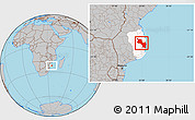 Gray Location Map of Massinga, highlighted parent region