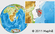 Physical Location Map of Massinga, highlighted country, highlighted parent region