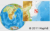 Physical Location Map of Massinga, highlighted country
