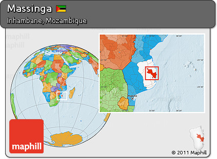 Political Location Map of Massinga, highlighted parent region