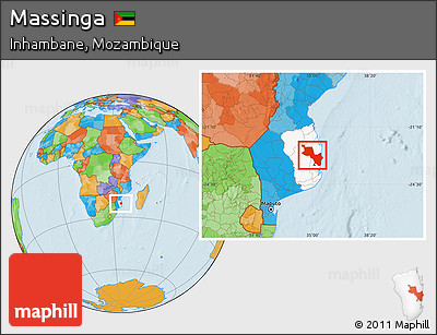 Political Location Map of Massinga, highlighted parent region
