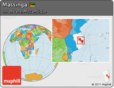 Political Location Map of Massinga, highlighted parent region