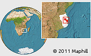 Satellite Location Map of Massinga, highlighted parent region