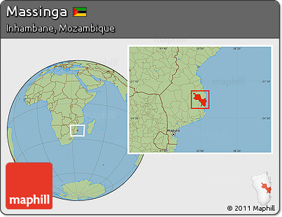 Savanna Style Location Map of Massinga