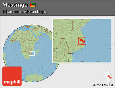 Savanna Style Location Map of Massinga
