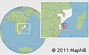 Savanna Style Location Map of Massinga, highlighted country, highlighted parent region, within the entire country