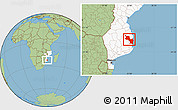 Savanna Style Location Map of Massinga, highlighted country