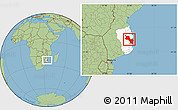 Savanna Style Location Map of Massinga, highlighted parent region