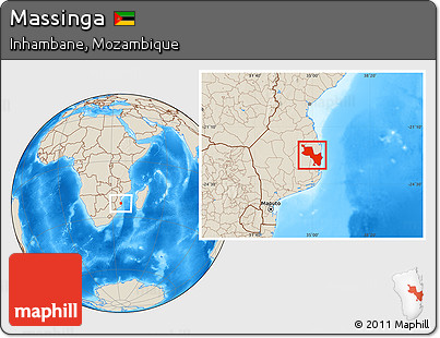 Shaded Relief Location Map of Massinga