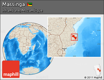 Shaded Relief Location Map of Massinga