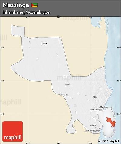 Classic Style Map of Massinga, single color outside