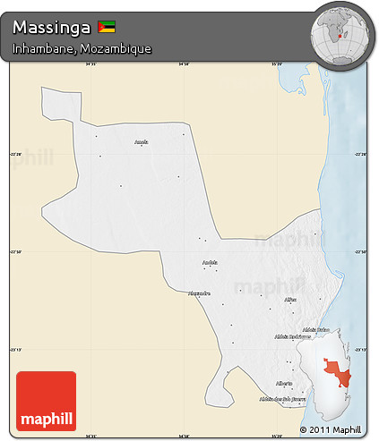 Classic Style Map of Massinga, single color outside